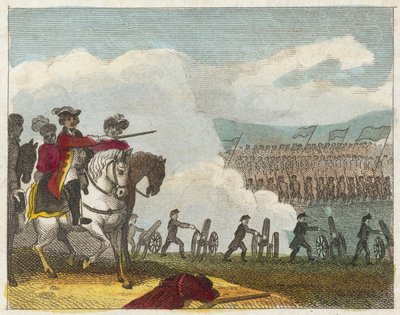 Slaget ved Culloden (farget gravering) av English School