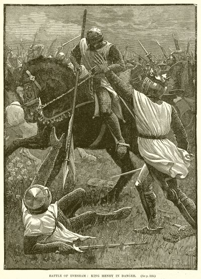 Slaget ved Evesham: Kong Henry i fare av English School