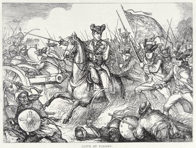 Slaget ved Plassey (farge litho) av English School