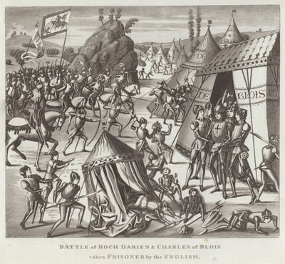 Slaget ved Roch Darien og Charles av Blois tatt til fange av engelskmennene av English School