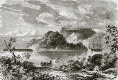 Bay of Manevai, øya Vanikoro av English School