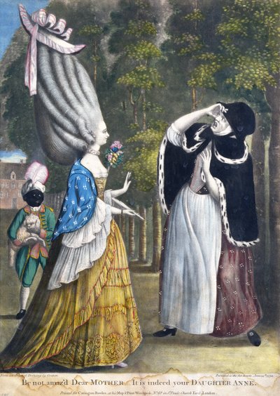 Vær ikke forbløffet Kjære mor - Det er virkelig din datter Anne, fra en original tegning av Grimm, trykt for Carington Bowles, London, pub. 1774 av English School