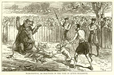Bear-baiting, som praktisert i dronning Elizabeths tid av English School