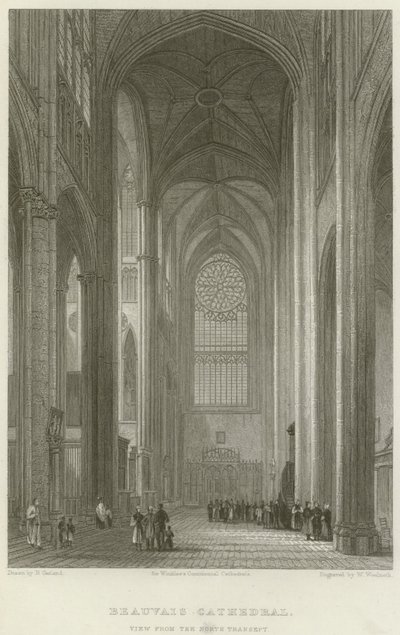 Beauvais-katedralen, utsikt fra det nordlige transeptet (gravering) av English School