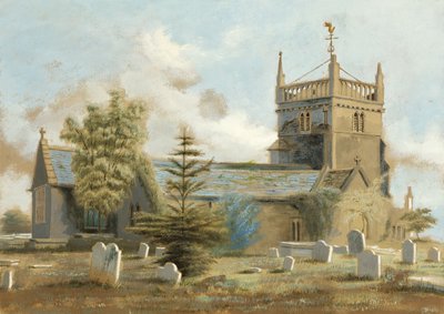 Bedminster Old Church (olje på papir) av English School