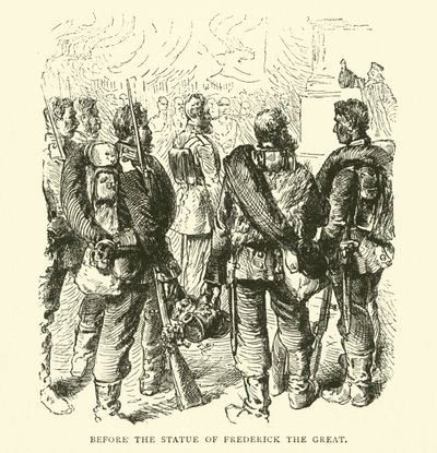 Før statuen av Fredrik den store, mai 1871 av English School