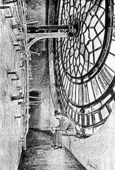 Bak urskiven til Big Ben av English School