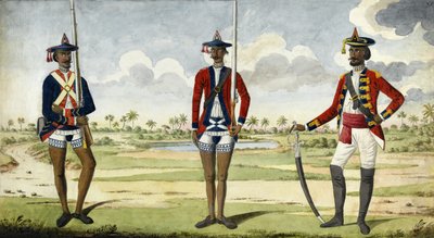 Bengalske hærtropper, ca. 1785 av English School