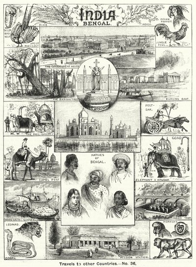Bengal, India (gravering) av English School