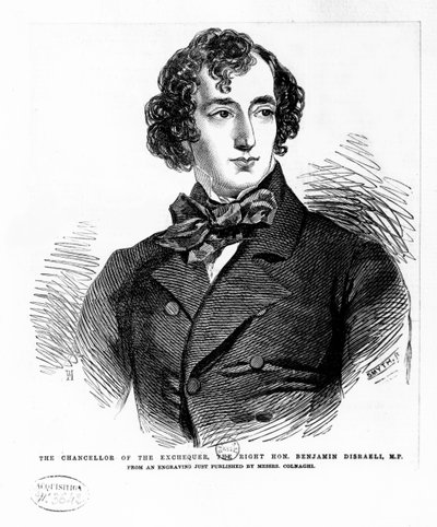 Benjamin Disraeli, ca. 1837 (Stich) von English School