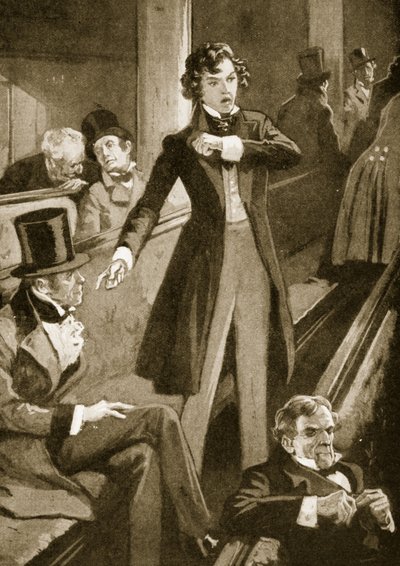 Benjamin Disraeli holdt sin første tale i huset av English School