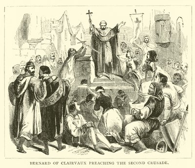 Bernard av Clairvaux som forkynte det andre korstoget av English School