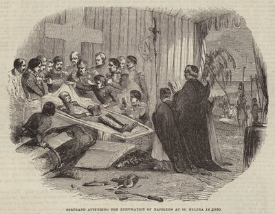 Bertrand deltok på utgravningen av Napoleon i St. Helena i 1840 av English School