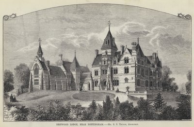 Bestwood Lodge, nær Nottingham (gravering) av English School