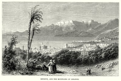 Beyrouth og Libanonfjellene (gravering) av English School
