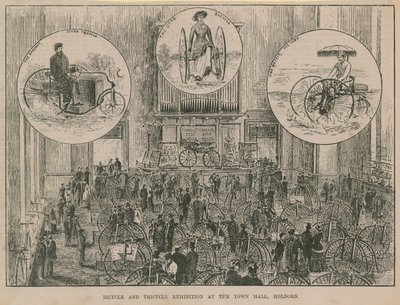 Sykkel- og trehjulsutstilling på Rådhuset, Holborn av English School