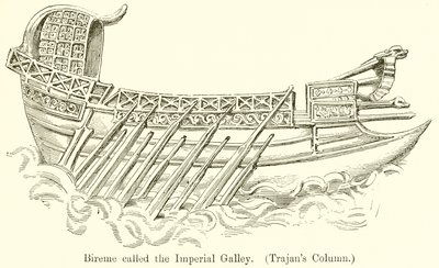 Bireme kalt Imperial Galley. (Trajans-kolonnen) av English School