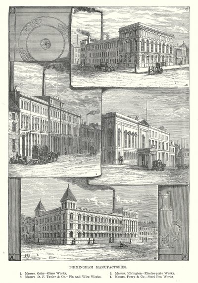 Birmingham Manufactories (gravering) av English School
