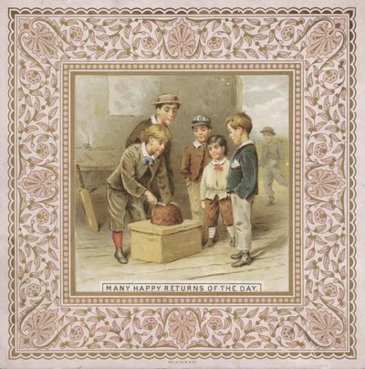 Bursdagskort (kromolitho) av English School