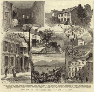 Fødested og boliger til Thomas Carlyle av English School