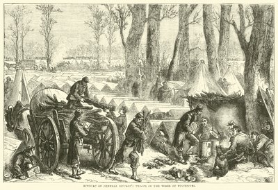 Bivuakk av General Ducrots tropper i skogen til Vincennes, oktober 1870 av English School