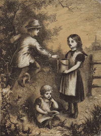 Blackberrying (farget gravering) av English School