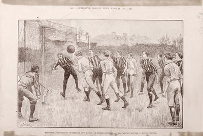 Blackburn Rovers vs. Nottingham County på Kennington Oval, fra The Illustrated Sporting and Dramatic News, 23. mars 1891 av English School