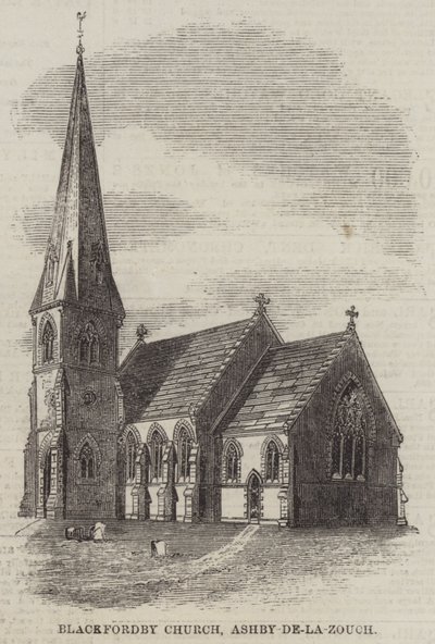 Blackfordby Church, Ashby-de-la-Zouch (gravering) av English School