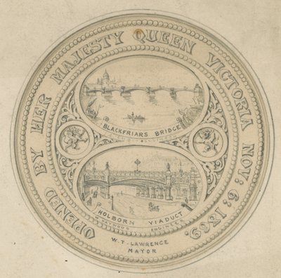 Blackfriars Bridge og Holborn Viaduct av English School
