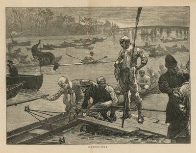 Bootsrennen auf dem Fluss Cam in Cambridge von English School