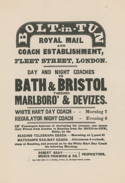 Bolt-in-Tun Royal Mail and Coach Establishment von English School