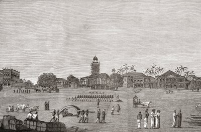 Bombay Green, South Mumbai, India i 1767, fra 'A Short History of the English People' av JR Green, utgitt 1893 av English School