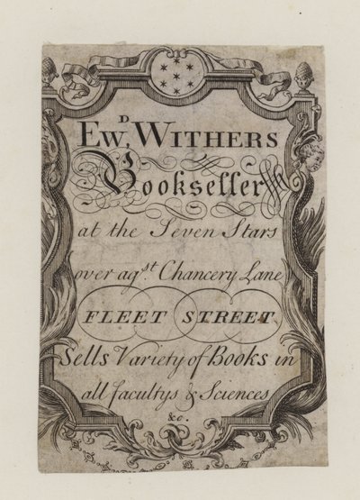Bokhandlere, Edward Withers, handelskort av English School