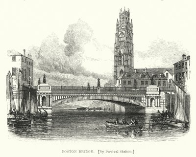 Boston Bridge (gravering) av English School