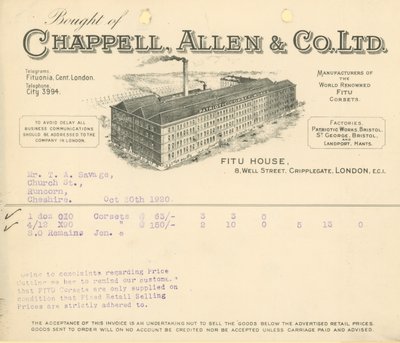 Kjøpt av Chappell Allen & Co Ltd av English School