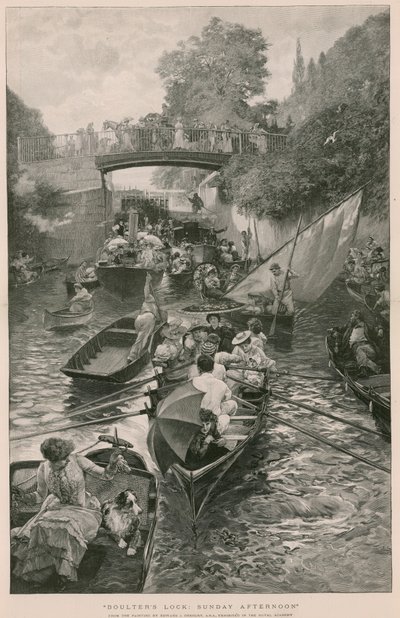 Boulters Lock: Sunday Afternoon, fra et maleri av Edward J Gregory av English School