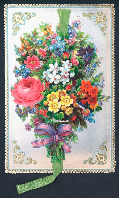 Bukett blomster, kort av English School