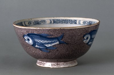 Skål, c. 1745-1760 (tinnglasert keramikk) av English School