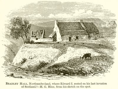 Bradley Hall, Northumberland, hvor Edward I hvilte på sin siste invasjon av Skottland av English School