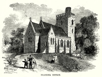 Branksea Church (gravering) av English School