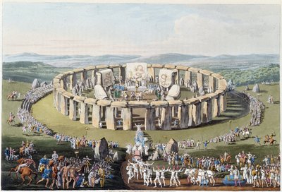 Bretonsk festival på et megalittfelt (med dysser og menhirer) - i "" keltere og gotere, skikker til innbyggerne på de britiske øyer på begynnelsen av 600-tallet og de gotiske nasjonene på vestkysten av Østersjøen", av S.R. Meyrick og Ch. Smith av English School