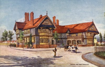 Bridge Inn, Port Sunlight (farge litho) av English School