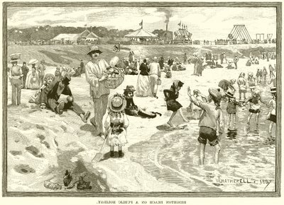 Brighton Beach på en offentlig fridag av English School