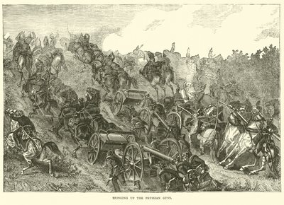 Å bringe opp de prøyssiske kanonene, august 1870 av English School