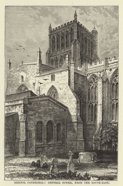 Bristol Cathedral, sentraltårn, fra sør-øst av English School