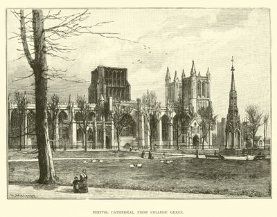 Bristol Cathedral, fra College Green av English School