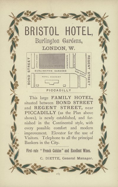 Bristol Hotel (gravering) av English School