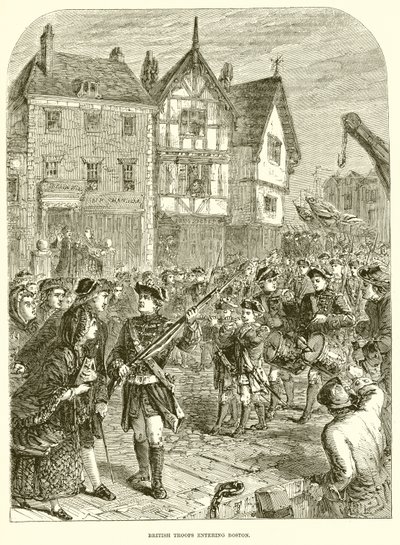 Britiske tropper kommer inn i Boston av English School