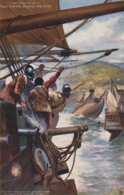Britisk beslagleggelse av Jamaica fra spanskene, 1655 av English School