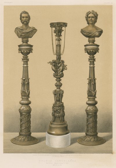 Bronselysestake, Royal Manufactory, Berlin (chromolitho) av English School
